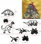 8 бр Динозаври Динозавър пластмасови резци форми украса фондан торта декор, снимка 1 - Форми - 24198998