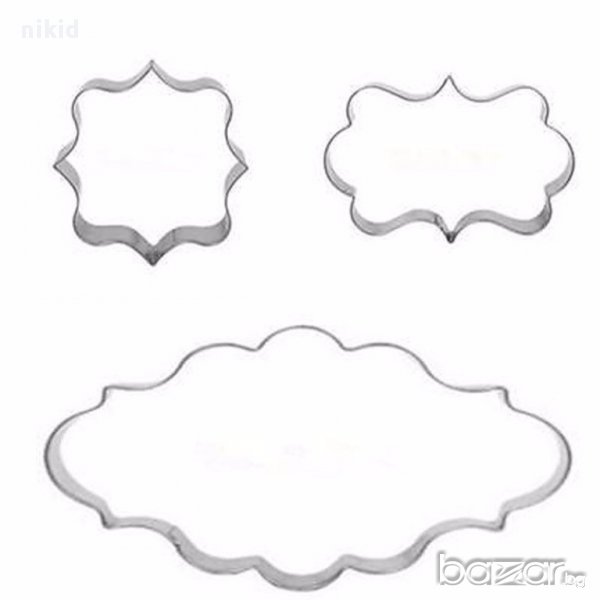 3 бр форми резци резец метална рамка рамки табела за сладки мъфини кексчета фондан украса , снимка 1