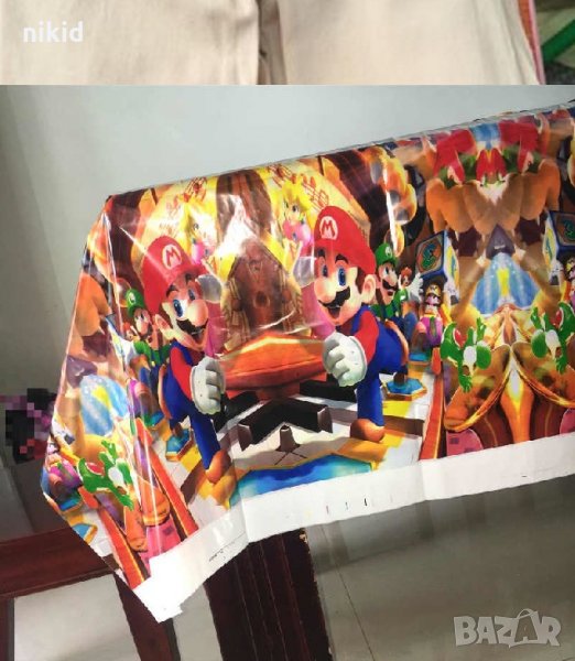 Супер Марио Super Mario найлонова покривка за парти рожден ден, снимка 1