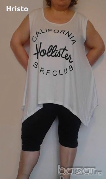 Туника потник бяла без ръкав голям размер, снимка 1