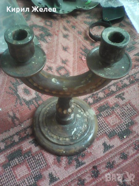 Дървен свещник 9033 , снимка 1