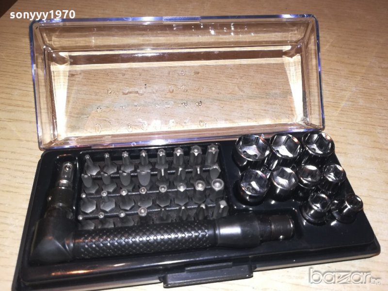 отвертка/гидоре 42 части в кутия с прозрачен капак, снимка 1