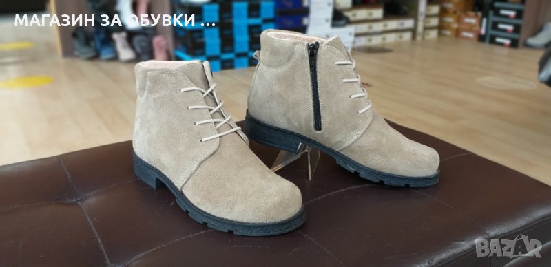 ДАМСКИ ОБУВКИ ТИП"КЛАРК"-ЕСТЕСТВЕН ВЕЛУР-БЪЛГАРИЯ-код:077, снимка 1