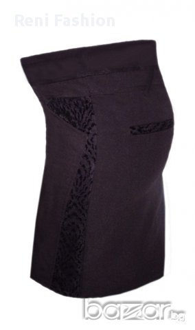 Пола за макси дами и бременни 0672 черна+дантела , снимка 3 - Дрехи за бременни - 9307037