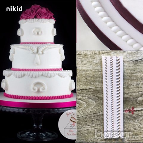 3 размера дълги усукани въжета въже силиконова форма молд за украса торта с фондан шоколад