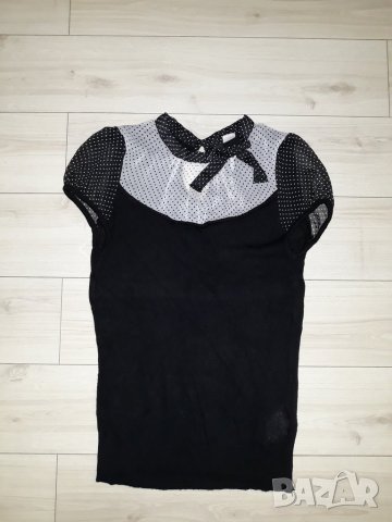Детска блуза черно и бяло с панделка марка Devided