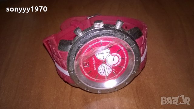 нов часовник-гумена червено/бяла каишка, снимка 2 - Други - 21835312