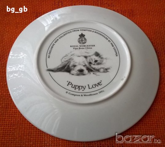 Декоративна чиния - кокер и котка, снимка 3 - Декорация за дома - 15375670