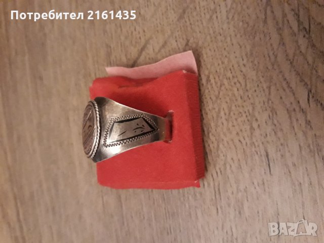 Руски сребърен пръстен с ниело, снимка 5 - Пръстени - 23864248