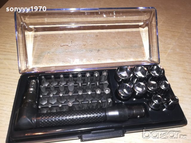 отвертка/гидоре 42 части в кутия с прозрачен капак