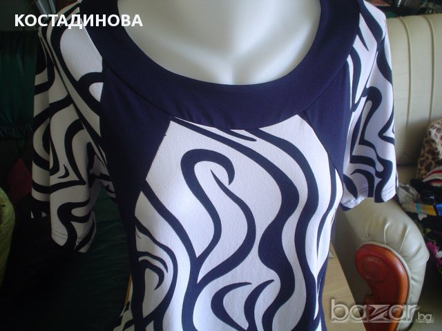 Блуза тъмно синьо и бяло , снимка 1 - Туники - 10460048