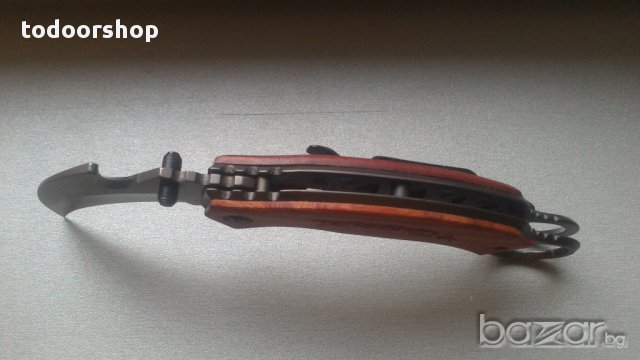Сгъваем НОЖ КАРАМБИТ DERGSRINA Х52 дървени чирени, снимка 3 - Ножове - 14346708