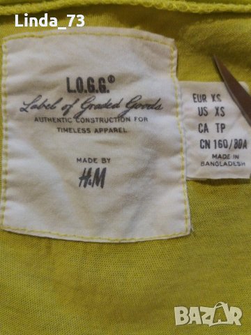 Дам.тениска-"H&M"-/памук/-жълто-зелена. Закупена от Италия., снимка 3 - Тениски - 21975230