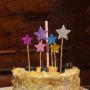 топери 6 бр сребристи или златисти звезди украса декорация мъфини парти торта и др., снимка 2