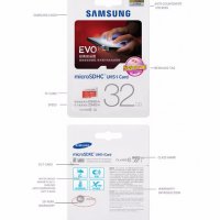 Карта памет на SAMSUNG 32G SDHC 80MB / s 95MB / s Клас EVO + MicroSD Клас 10 микро сд, снимка 12 - Карти памет - 20270327