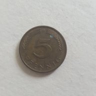 Монета 5 Немски Пфенига 1985г. / 1985 5 German Pfennig Coin KM# 107 J# 382 Schön# 105, снимка 1 - Нумизматика и бонистика - 15813586