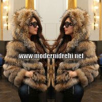 Дамско зимно палто от натурална лисица код 035, снимка 1 - Палта, манта - 23502287