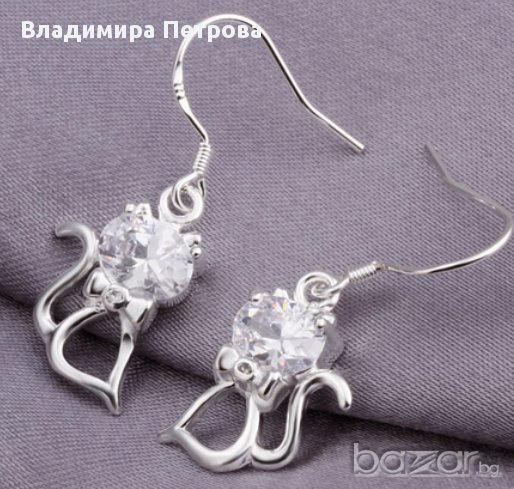 Обеци - Кристално коте, снимка 1