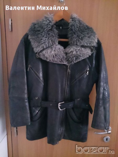 Дамска кожена шуба от набук, снимка 1
