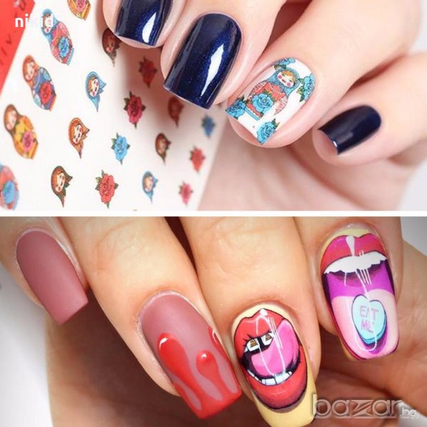  stz-455 - 458 Матрьошки татос ваденки водни стикери за нокти маникюр, снимка 1