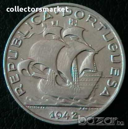 5 ескудо 1942, Португалия, снимка 1