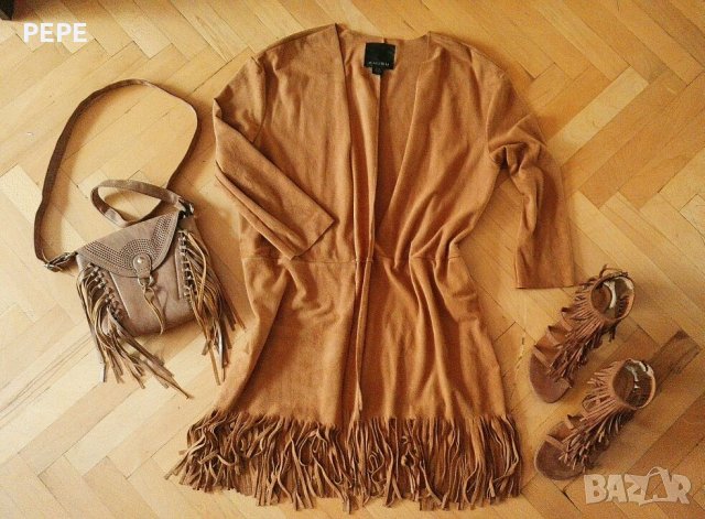 Кафяв сет сандали и чанта с ресни , снимка 9 - Сандали - 22086047