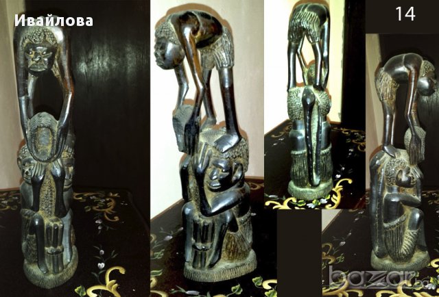 Африканска статуетка , снимка 2 - Статуетки - 14664411