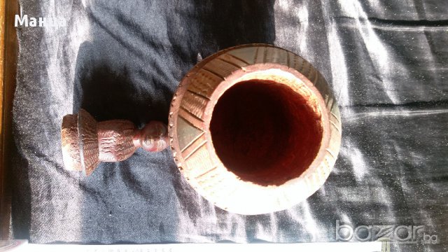 Африканска дървена церемониална купа стара, снимка 4 - Статуетки - 17975310