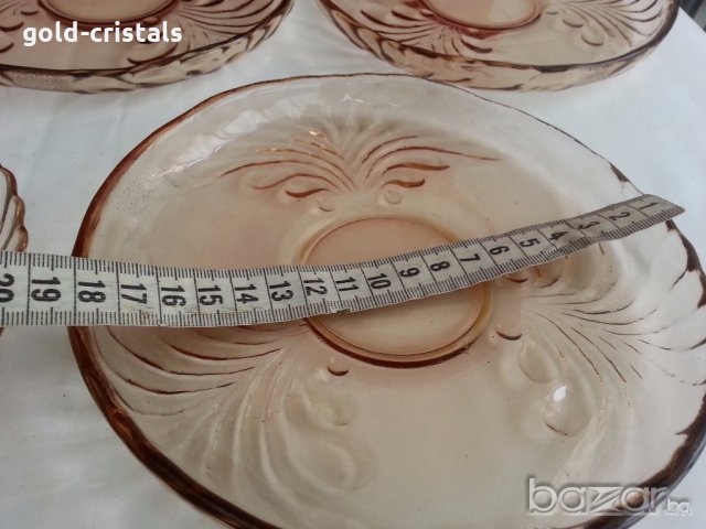 Стъклени чинии чинийки цветно стъкло, снимка 2 - Антикварни и старинни предмети - 19602222