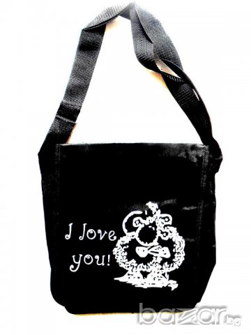 Спортна чанта с една дръжка "Обичам те", снимка 1 - Чанти - 14605537