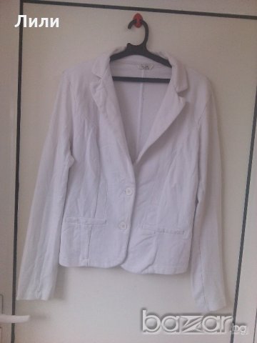 бяло памучно сако, снимка 1 - Сака - 21359229