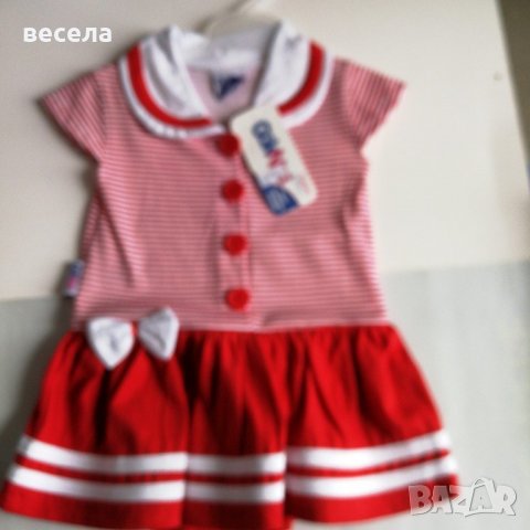 Детска рокличка, бяло и червено 