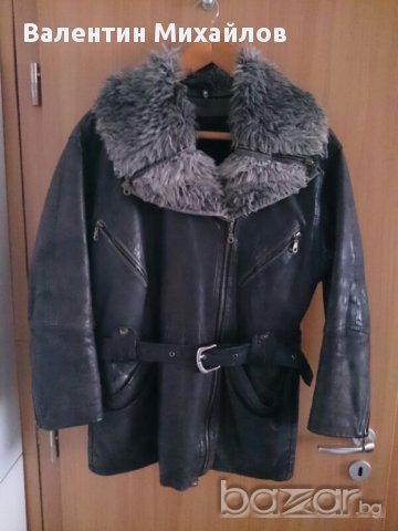 Дамска кожена шуба от набук