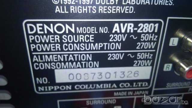 denon avr-2801-7-chanel surraund receiver-3-optical-8-s video-japan-от швеицария, снимка 15 - Ресийвъри, усилватели, смесителни пултове - 7592954