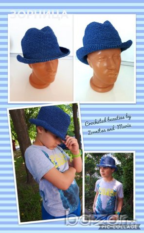 Каубойска шапка от прежда рафия 