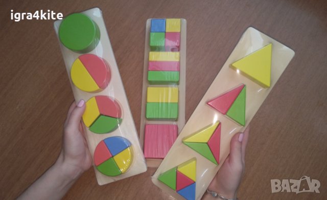 НОВО! Големи Дървени геометрични фигури в 3 плоскости, снимка 3 - Образователни игри - 25003202