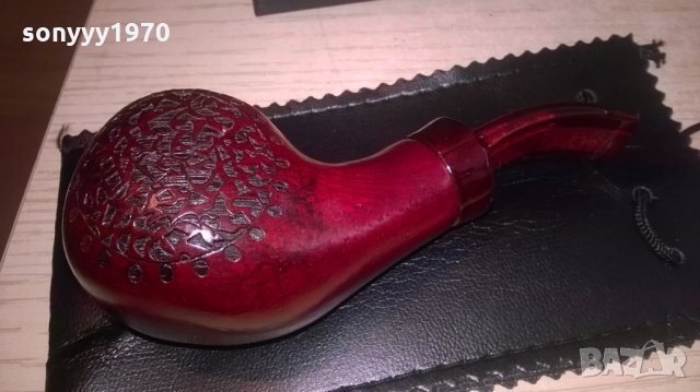 луксозна лула със стоика и кожен калъф-внос швеицария, снимка 13 - Лули - 22472928