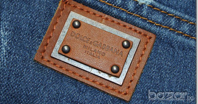 D&G Dolce and Gabbana Denim Leather Plate Мъжки Дънки size 46 (30), снимка 9 - Дънки - 6768882