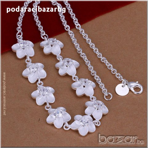 КОМПЛЕКТ ОРХИДЕИ - ПОСРЕБРЕНИ!ДОКАЗАНО КАЧЕСТВО И ПРОБА 925 С ЩЕМПЕЛ!, снимка 1