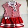 Детска рокличка, бяло и червено 
