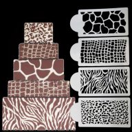 4 вида шарки шаблони стенсили камъни зебра шаблона спрей за торта украса кекс декор шаблон стенсил, снимка 1 - Други - 16463993