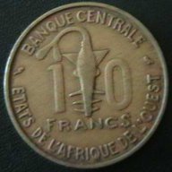 10 франка 1969, Западно Африкански Щати, снимка 2 - Нумизматика и бонистика - 7899251