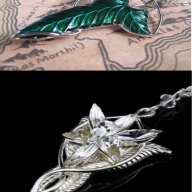 Комплект две колиета от "Властелинът на пръстените" (Lord of The Rings)-колието на Arwen+листото, снимка 1 - Колиета, медальони, синджири - 7734379