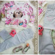 Панталон с дантелени къдрички Princess Puppy - 98,104,110см., снимка 1 - Детски панталони и дънки - 17699529