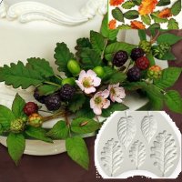 5 Горски Диви листа силиконов молд форма декорация украса фондан торта мъфини и др, снимка 1 - Форми - 25346113