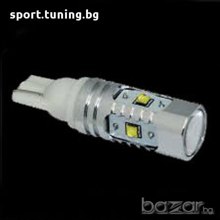  Диодни крушки тип Т10 25W с 5 диода по 5W Cree и лупа, снимка 1