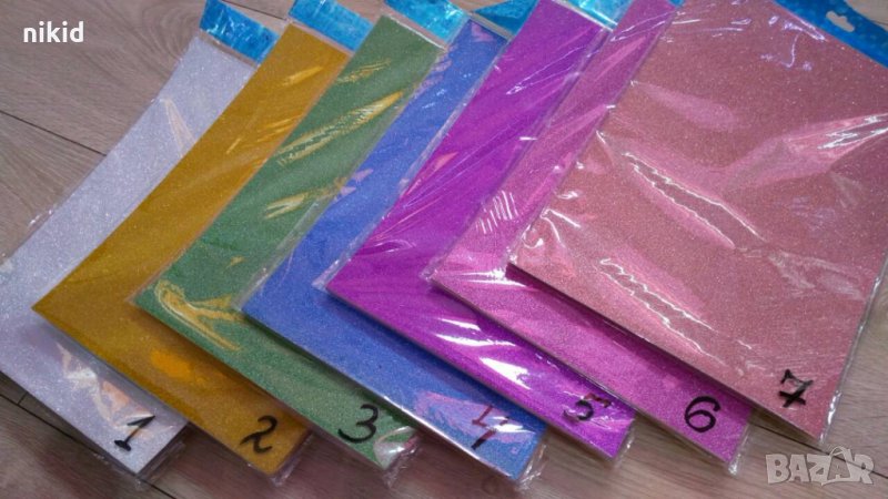 Брокатен глитер глитерен картон А4 250 гр 1 бр лист за декорация , снимка 1