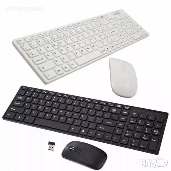 0803 Безжична клавиатура и мишка със силиконово покритие, снимка 1