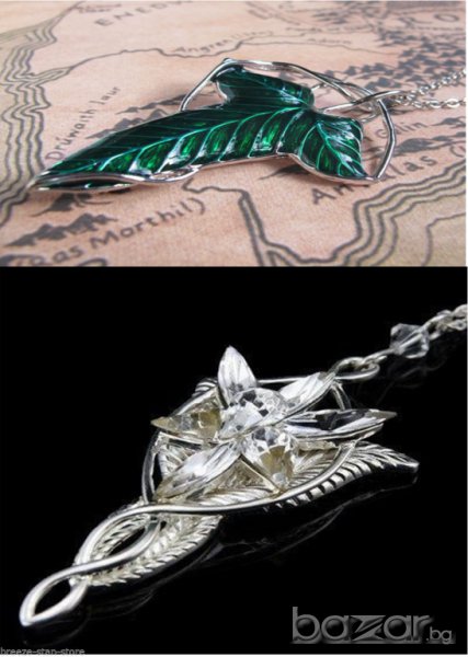 Комплект две колиета от "Властелинът на пръстените" (Lord of The Rings)-колието на Arwen+листото, снимка 1
