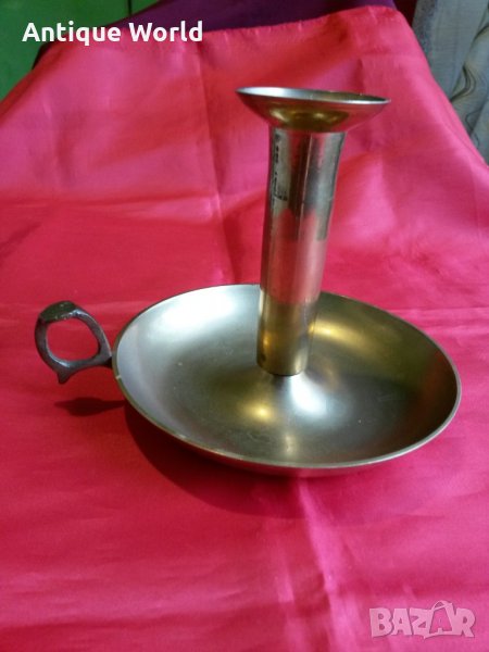 Голям Преносим Настолен БРОНЗОВ Свещник, снимка 1